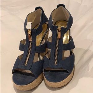 Size 10 Blue Michael Kors Wedges